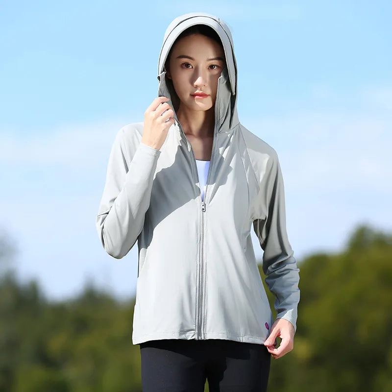 Women Sun Protective Clothing Jacket Pants Suit Quick Dry Anti-UV Skin Coat Outdoor Fishing Sports Long Sleeve Sunscreen Clothes