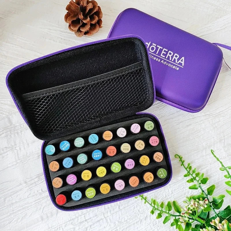 Essential Oil Storage Case for DoTERRA 32 Slots 1-3ML Essential Oil Bottle Storage Bag Travel Perfume Hanging Organizer