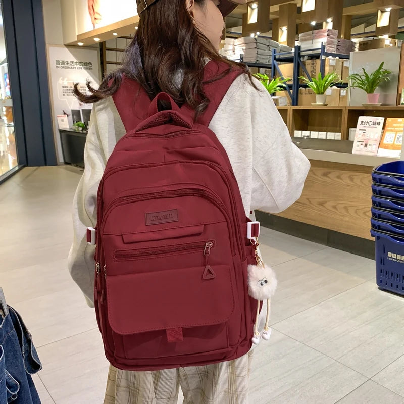 Women Backpack Harajuku Fashion Female Student Girls Men School Backpacks Large Capacity Male Waterproof  Nylon Travel Knapsack