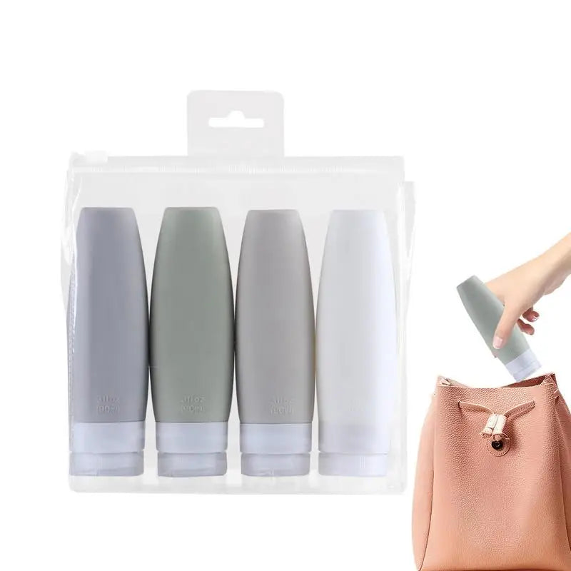 Silicone Toiletry Travel Bottle Refillable Portable Shampoo Bottle Kit Tube Bottling Refill Cosmetic Travel Bottle Set Accessory