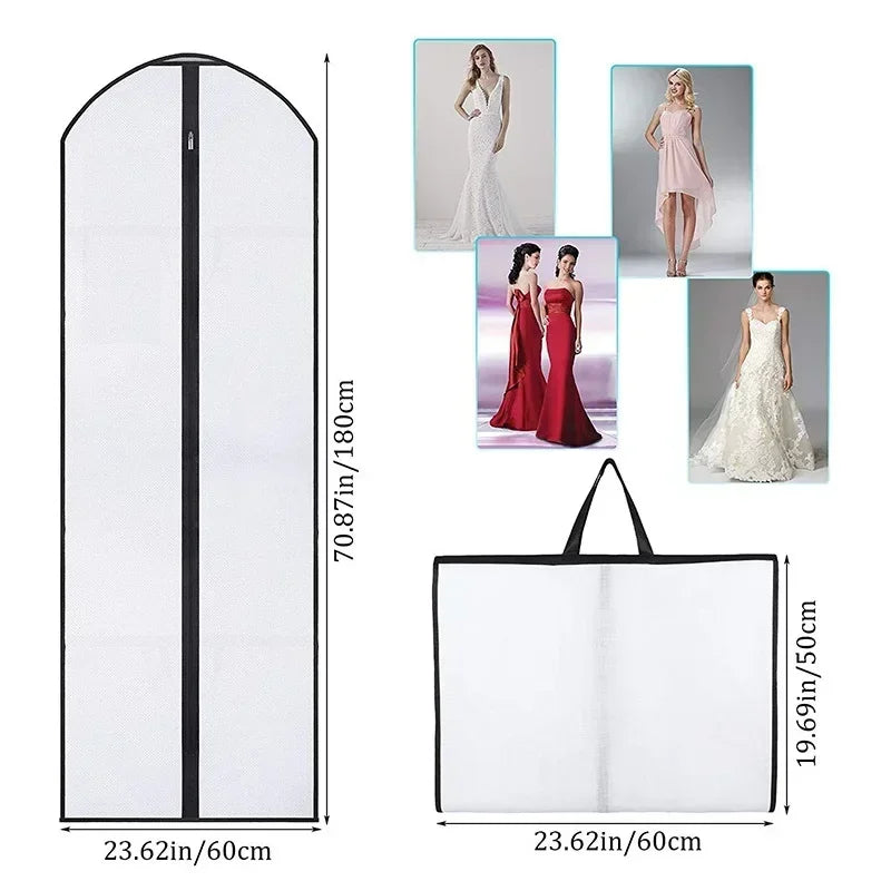 60x180cm Clothes Dust Cover Garment Suit Dress Jacket Clothes Coat Dustproof Cover Protector Travel Bag Suit Wedding Dress Cover