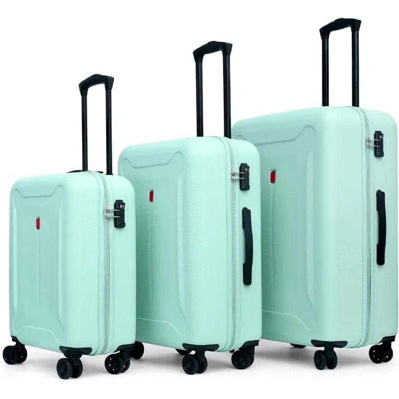 Luggage 3 Pieces Set Suitcase ABS with Spinner Wheels TSA Approved Hardshell Travel Lightweight