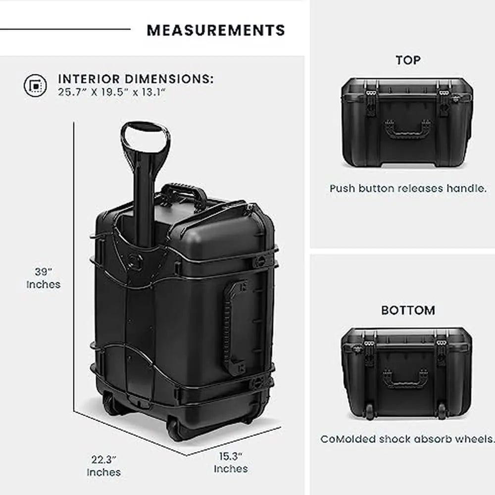 Heavy Duty Protective Equipment Crate IP67 Waterproof USA Made Telescopes Drones Monitors PC’s TSA Approved/Mil Spec Crushproof