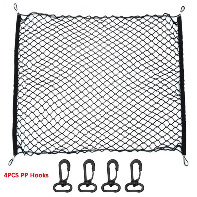 Car Trunk Network Mesh for Mitsubishi Outlander Accessories 2022 Luggage Fixed Hook Elastic Storage Cargo Net Organize 2001~2023