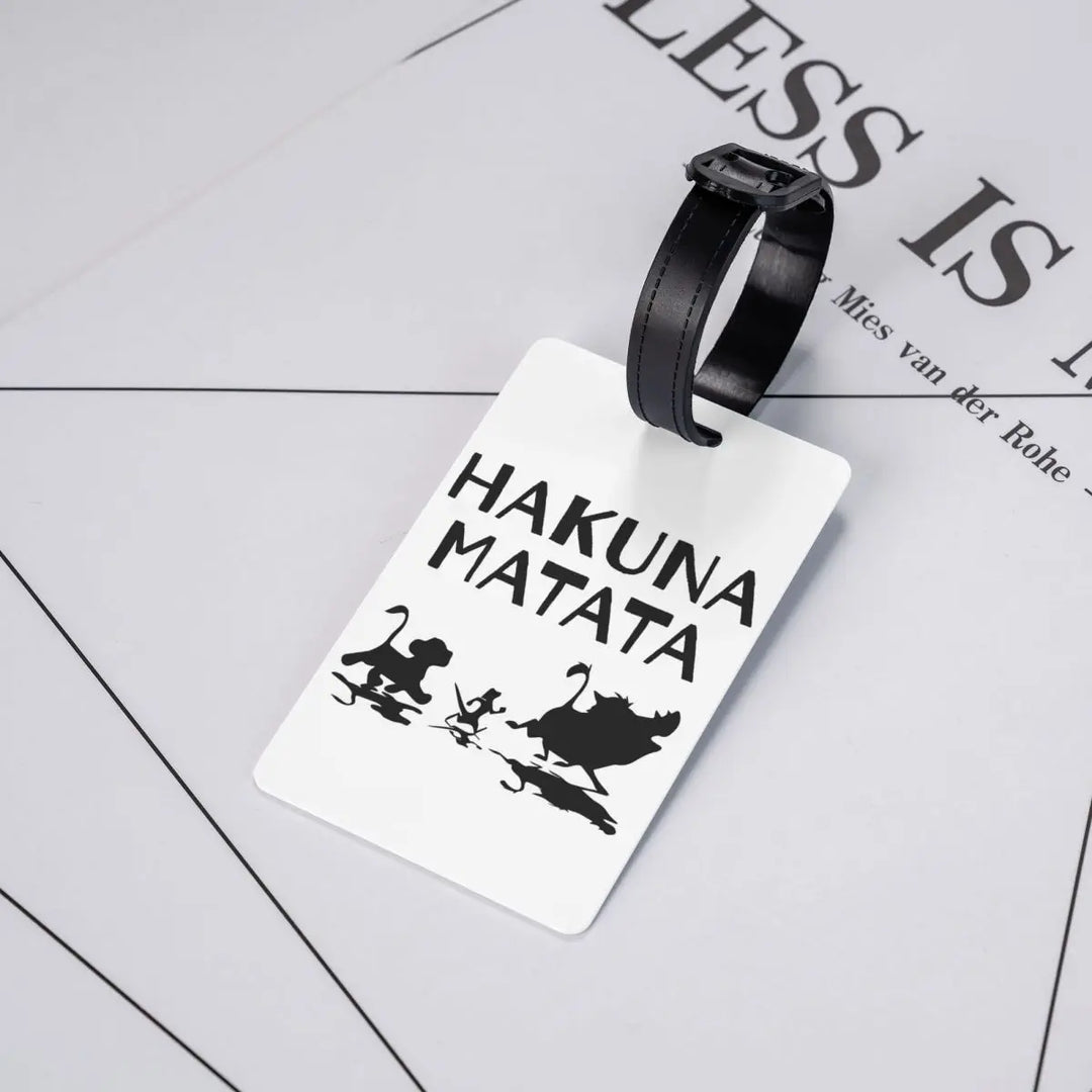 Custom Hakuna Matata Luggage Tag Timon Pumba Suitcase Baggage Privacy Cover ID Label