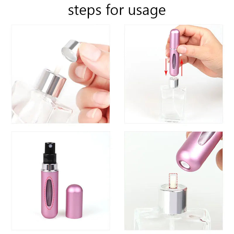 5ml Perfume Refill Bottle Mini Atomizador Perfumes Travel Essentials Tool Spray Bottles Portable Cosmetics Dispenser Accessories