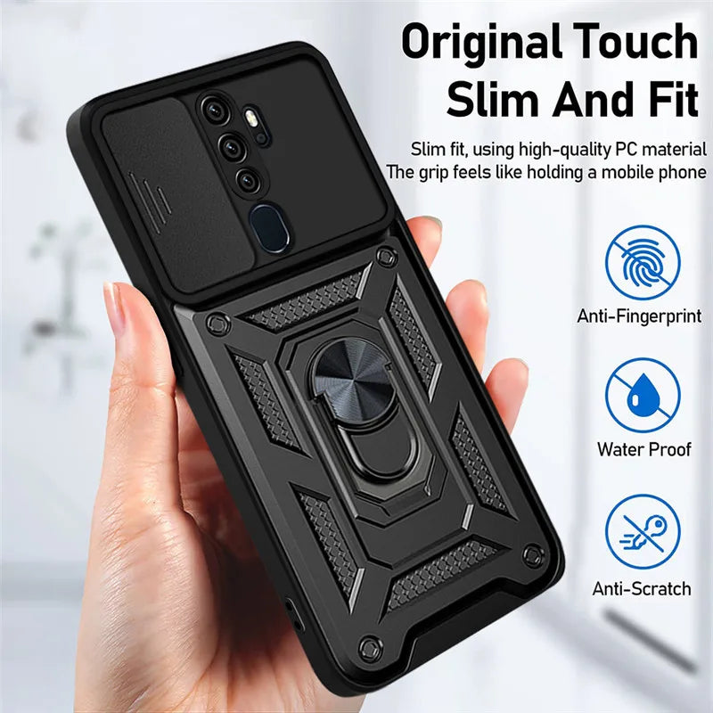 For OPPO A5 A9 2020 Case Shockproof Armor Magnetic Ring Stand Holder Back Cover for OPPO A3S A5S A7 Phone Cases