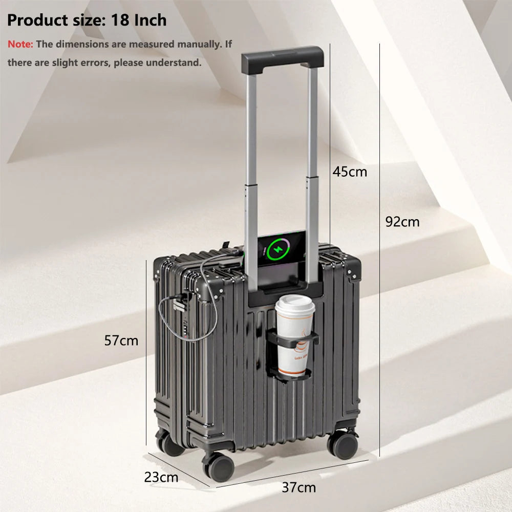 Aluminum Frame Travel bag Suitcase Rolling Luggage 18/20 inch Trolley Luggage Carry-On Cabin Suitcase