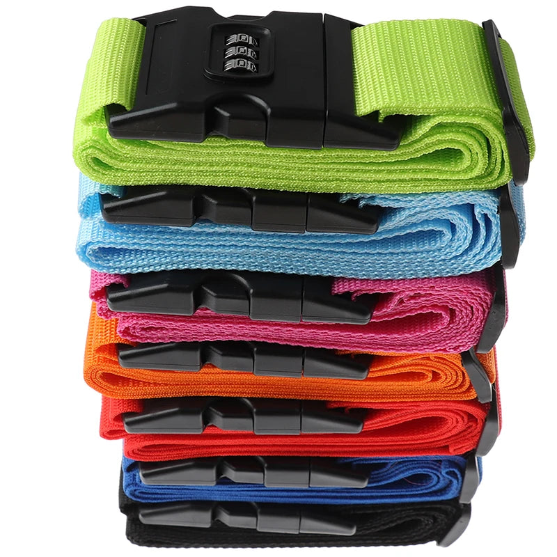 2M Rainbow Password Lock Packing Luggage Bag With Luggage Strap 3 Digits Password Lock Buckle Strap Baggage Belts