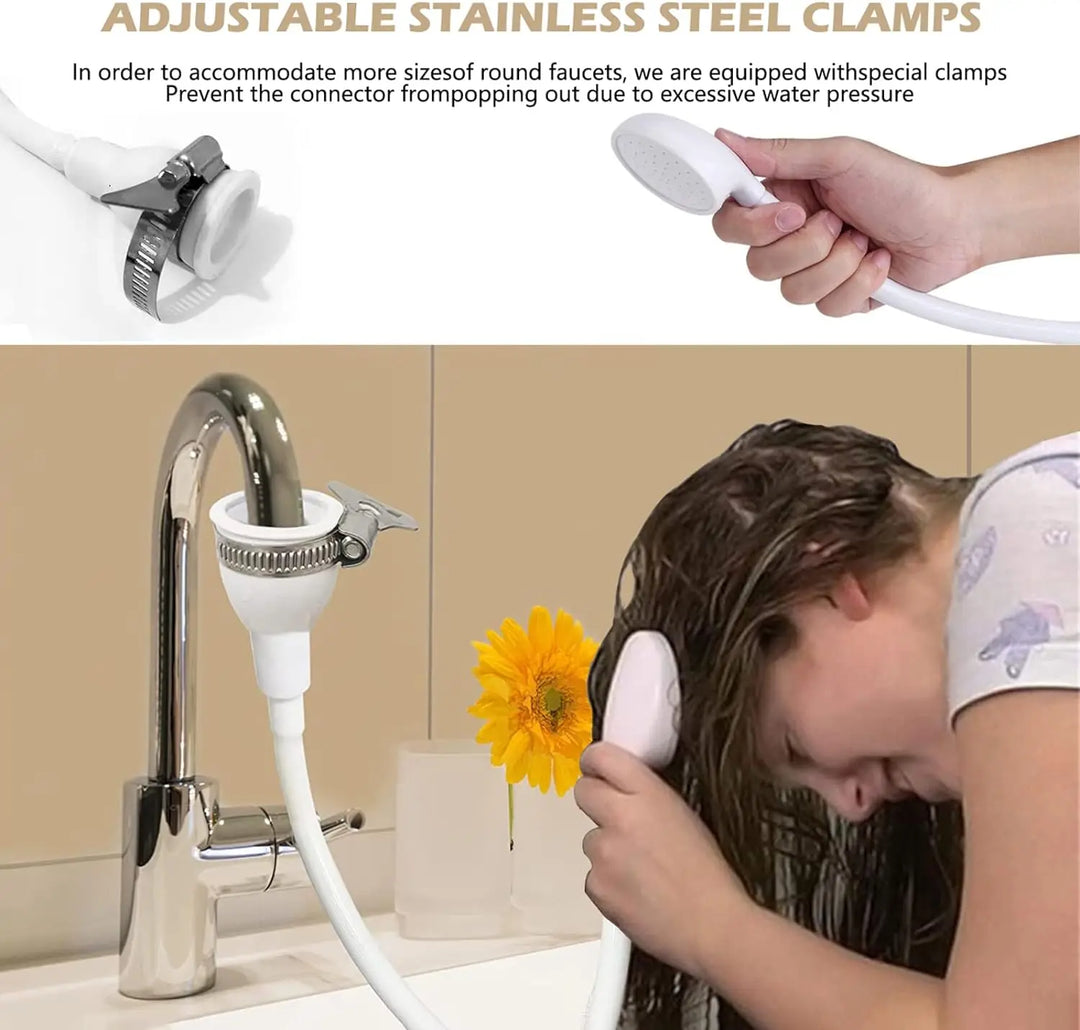 Portable Sink Spray Hose Shampoo Sprayer Rubber Pet Bath Handheld Shower for Bathing Baby,Pets,Washing Hair,Quick Connect Nozzle