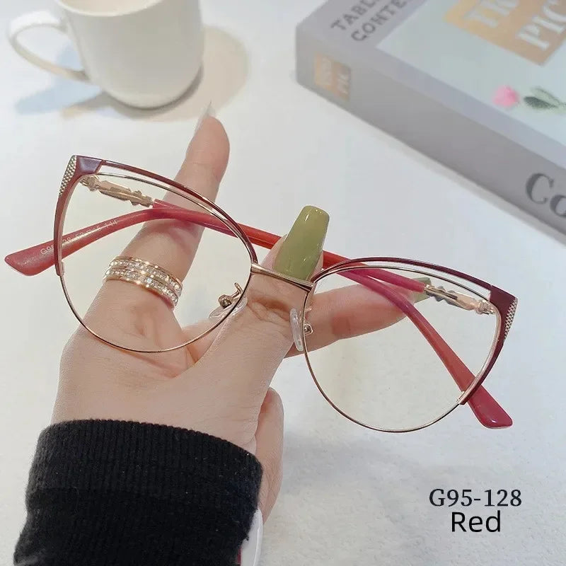 Brand Design Retro Lady Cat Eye Glasses Frame Anti Blue Light Computer Goggles Women Fashion Eyewear Gafas Mujer Anti Luz Azul