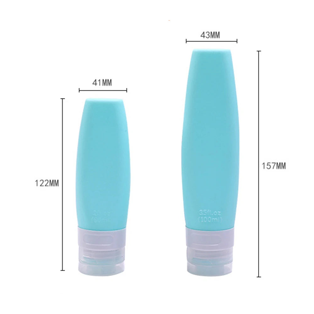 60ML100ML Empty Silicone Travel Bottles Squeeze Travel Containers Toiletries Leakproof Refillable for Shampoo Conditioner Lotion