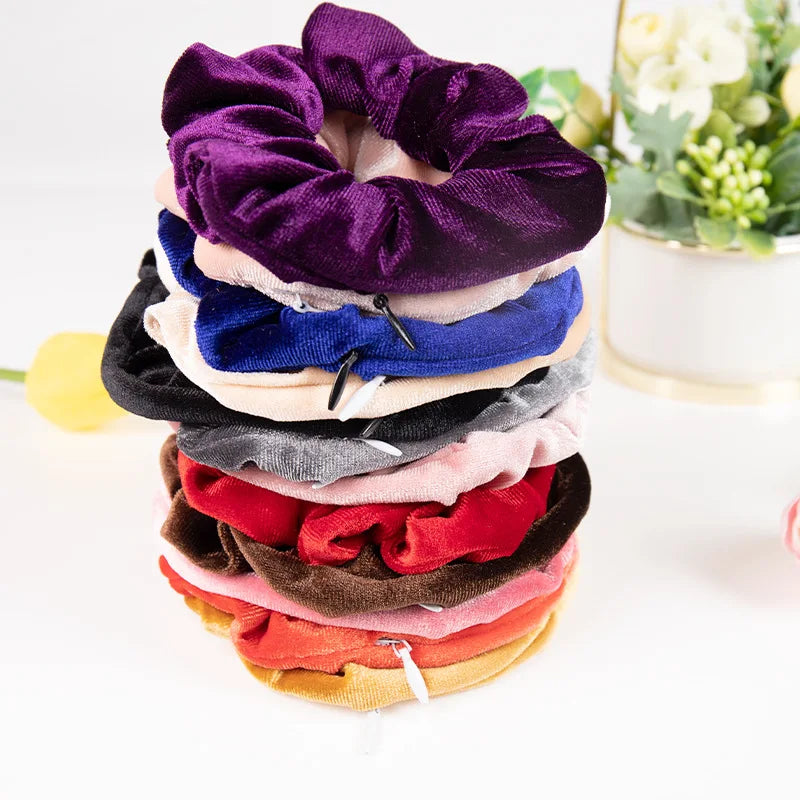 Sight Secret Hair With Zip Stash Pocket Tie Hair Scrunchie Travel Diversion Stash Safe Container ⁣⁣⁣⁣Hidden Storage Compartment