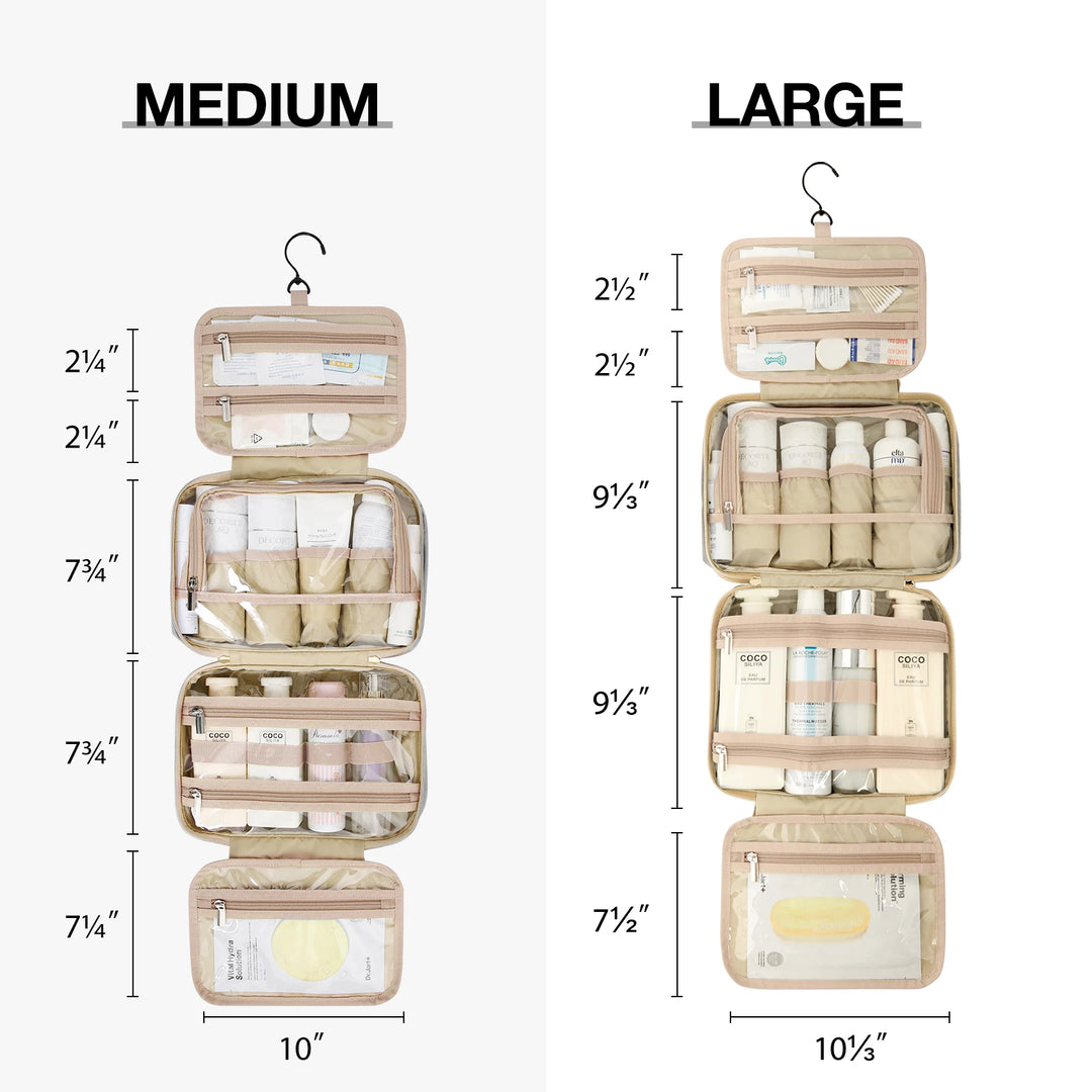 BAGSMART Toiletry Bag Hanging Travel Makeup Organizer with TSA Approved Transparent Cosmetic Bag Make Up Case Pencil cases