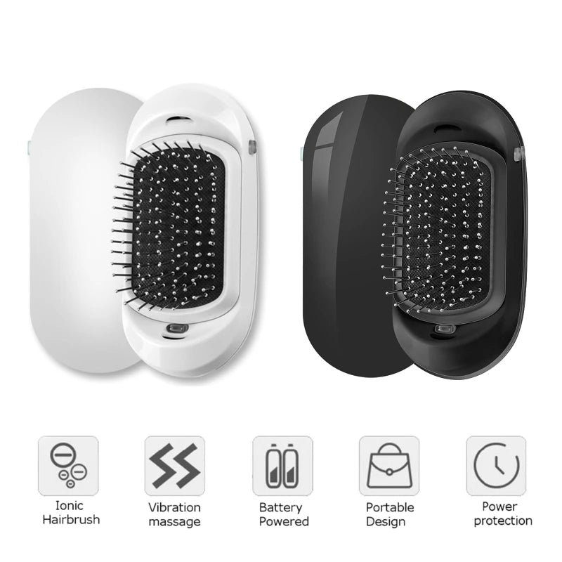 2024 NEW Unique Anti-static Ionic Hair Brush Protable Vibration Comb Negative Scalp Massager For Home Travel Styling Accessories