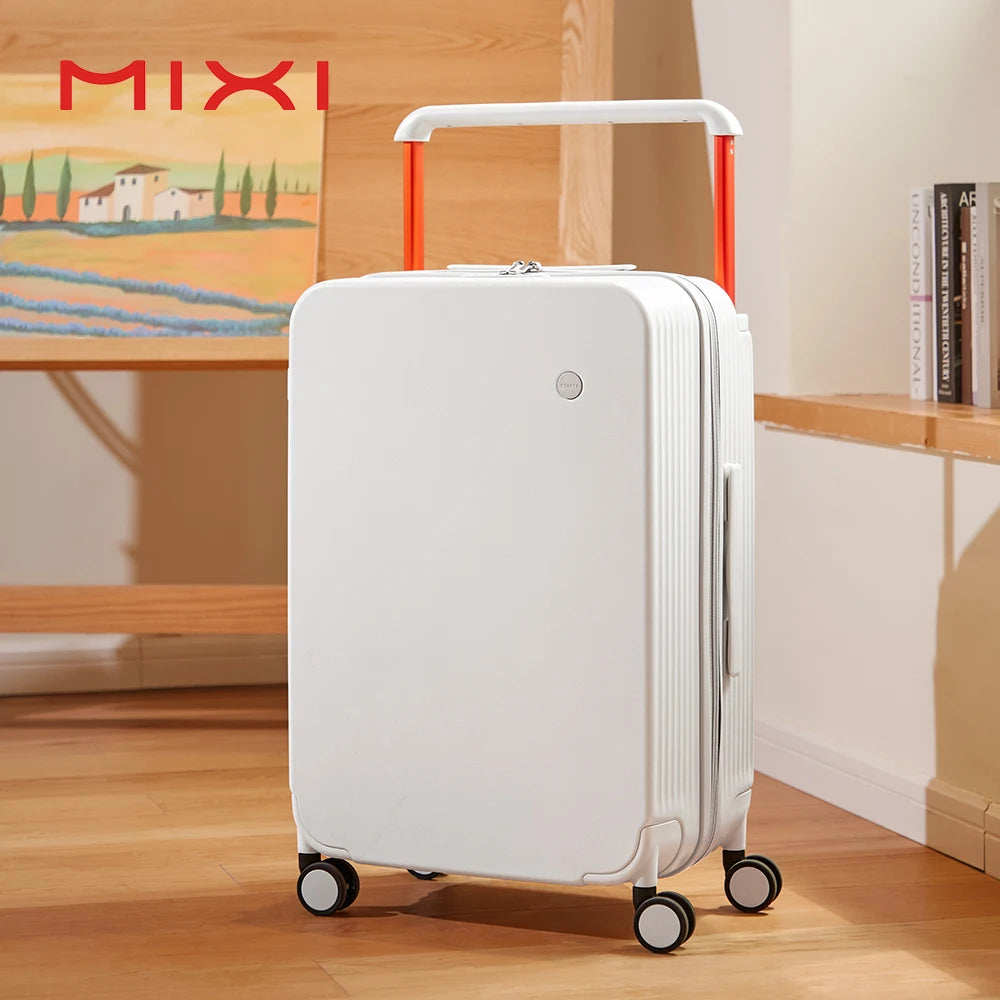 Mixi Wide Handle Travel Trolley Case 20 Inch Luggage PC Hardshell Carry On Case Large Capacity Spinner Suitcase with TSA Lock