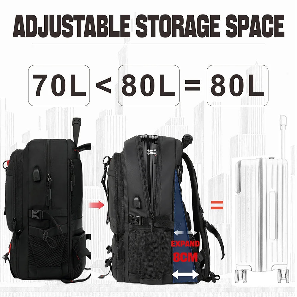 HOT Travel Backpack Men's Waterproof Anti theft Multifunctional Bag Large Capacity Expandable USB 17.3 Laptop Backpack Mochila