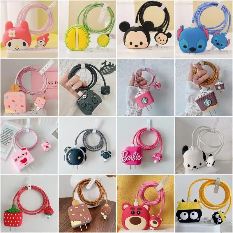 Anime Hello Kitty Charger Smart Cover Cute Cartoon Kuromi Suitable Apple Data Cable Charging Cable Decoration Women Accessories