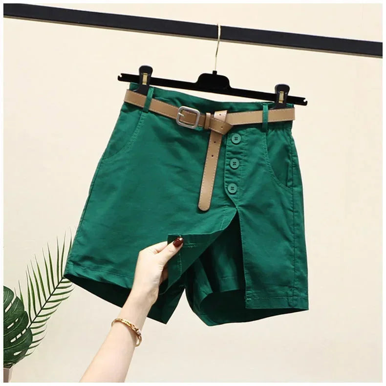 Pure cotton casual shorts for women in summer wear Korean version versatile A-line pants summer pants women's shorts