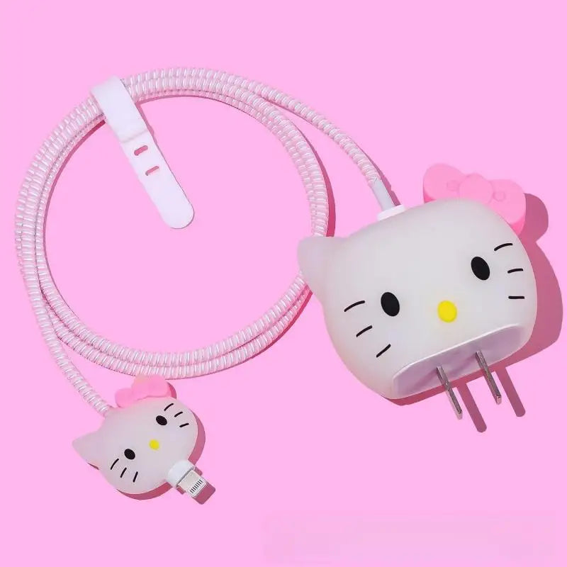 Anime Hello Kitty Charger Smart Cover Cute Cartoon Kuromi Suitable Apple Data Cable Charging Cable Decoration Women Accessories