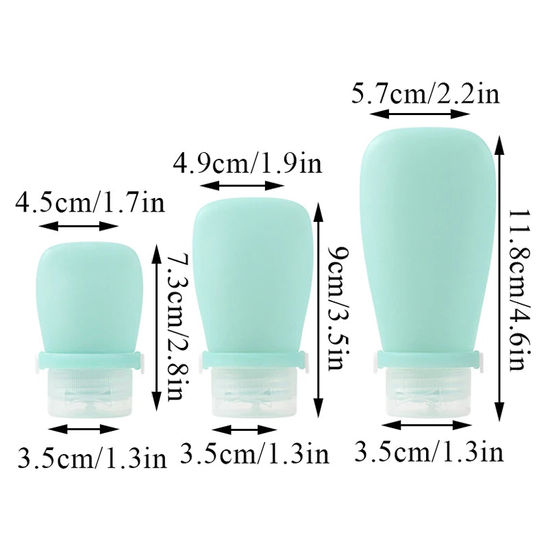 Travel Refillable Bottle Lotion Squeeze Tube Silicone Shampoo Shower Gel Bottling Empty Liquid Cosmetics Containers 30/60/90ml