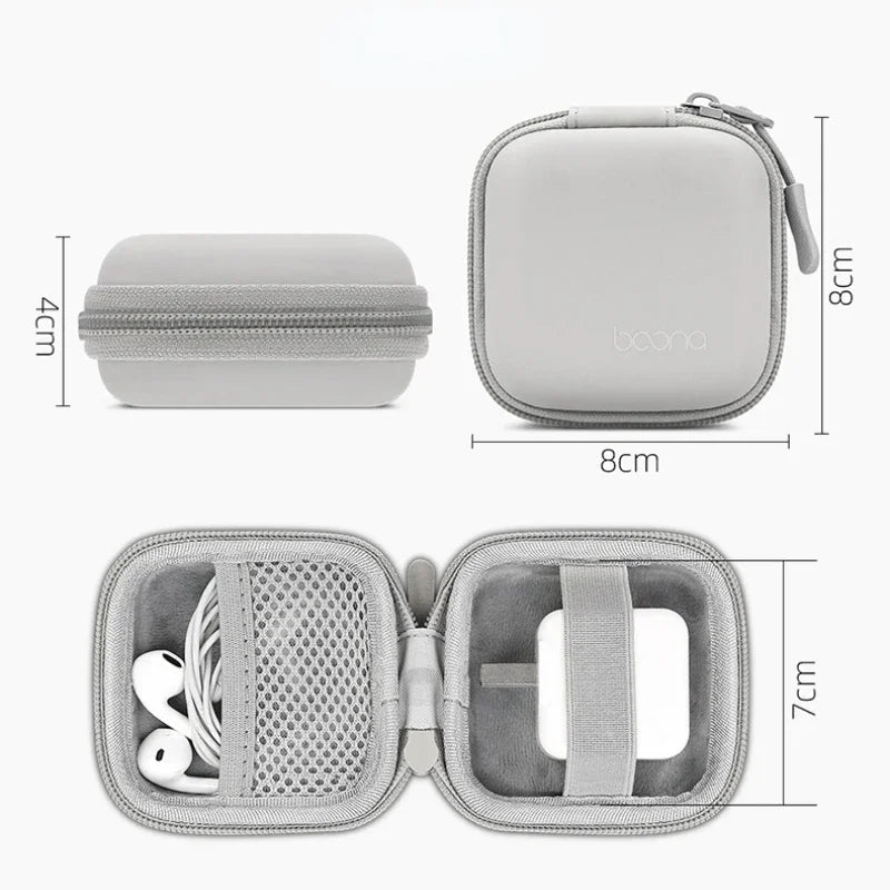 Portable Mini Hard Shell Digital Gadgets Storage Bag Artificial Leather Earphone Charger Case Data Cable U Disk Organizer