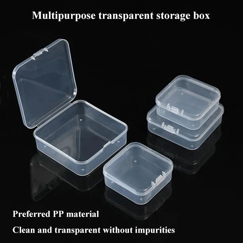 Mini Plastic Rectangular Storage Box Translucent Packing Box Dustproof Durable Strong Jewelry Case Container Home Storage