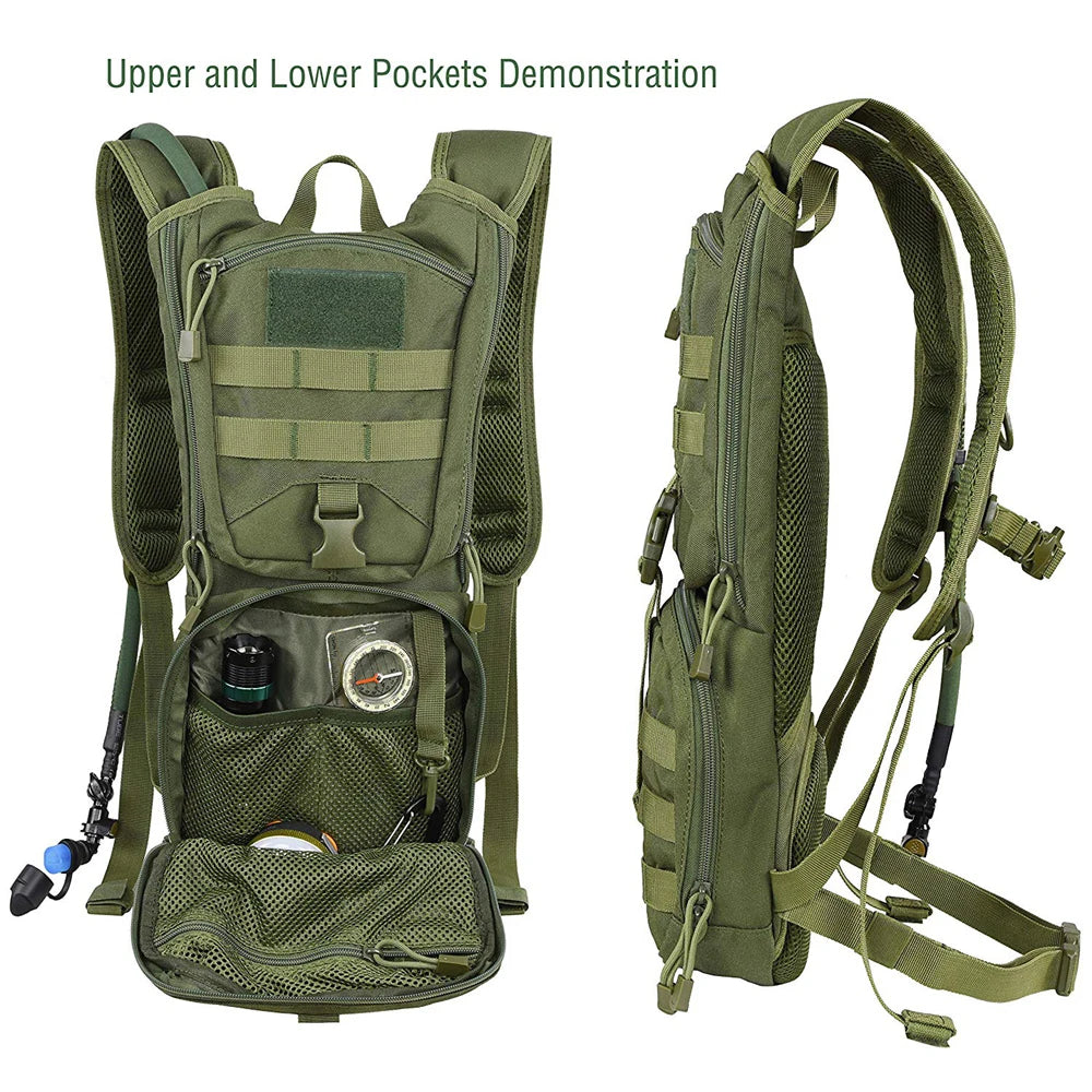 Water Bladder Backpack Tactical Molle Hydration Pack For Cycling Hiking Running Climbing Outdoor Camouflage Water Bag Backpack