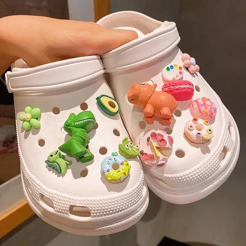 Whole Set Hot Sale DIY Hole Shoes Charms for Cute Cartoon Handmade Charms Designer Quality Garden Shoe Decoration Girl Gift