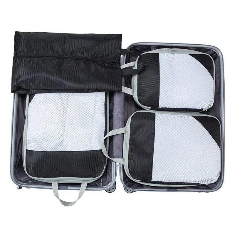 4 Pcs/set Compression Packing Cubes Travel Storage Bag Suitcase Packing Mesh Bags for Clothing Underwear Shoes