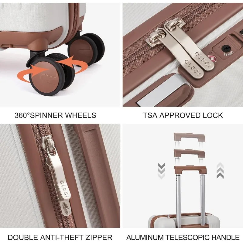 Carry on Luggage Airline Approved, 20-Inch PC Hardside Suitcase TSA Lock with Spinner Wheels