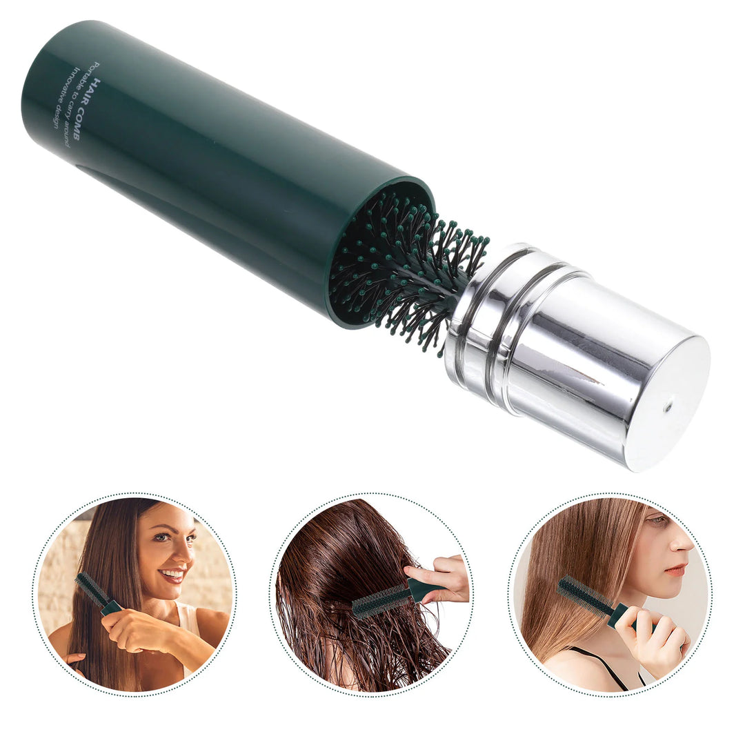 Roller Round Brush Compact Hair Brush Hair Quiff Roller Comb Retractable Curling Hairbrush Hair Blow Drying Brush Travel Styling