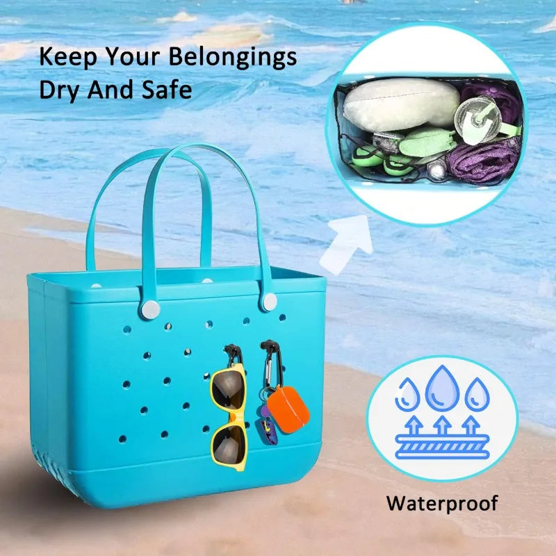 Extra Large Insert Bogg Bag Accessories Waterproof EVA Rubber Beach Basket Jelly Handbag Clear Storage Inner Bogg Bag Organizer