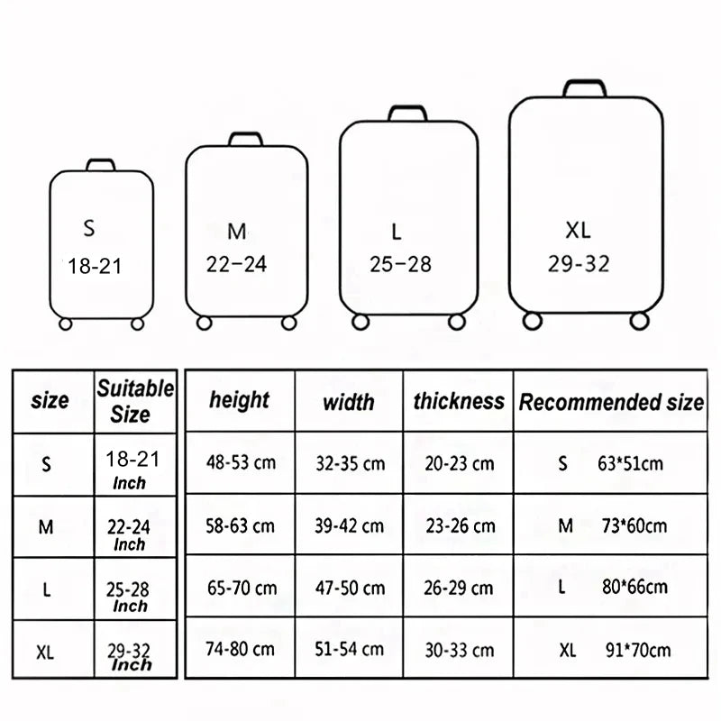 Thick Elastic Cartoon Luggage Protective Cover Zipper Suit For 18-32 inch Bag Suitcase Covers Trolley Cover Travel Accessories