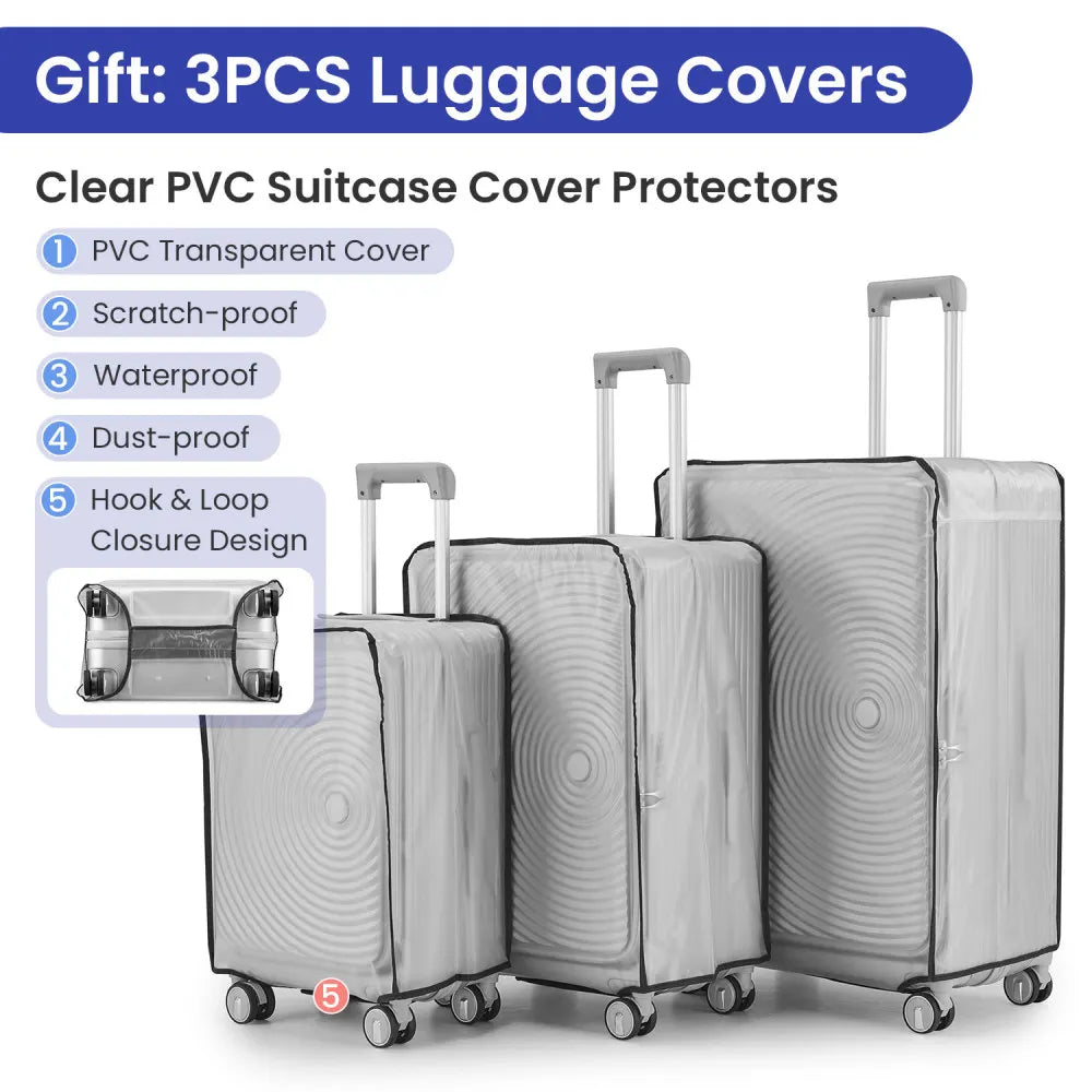 Luggage Sets 3 Piece(20/24/28), Expandable Carry On Luggage with TSA Lock Airline Approved, 100% PC Hard Shell and Lightweight