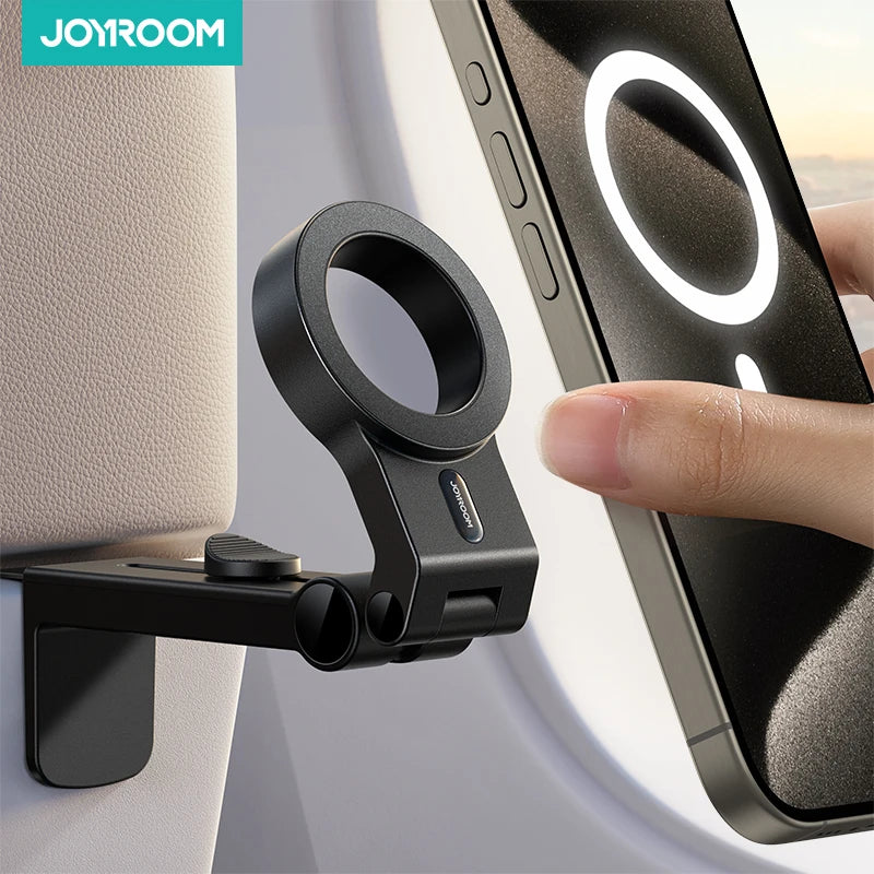 Joyroom Magnetic Airplane Phone Holder Travel Essentials Flexible Rotation Hands-Free Desk Phone Mount for iPhone 15/14/13 /12