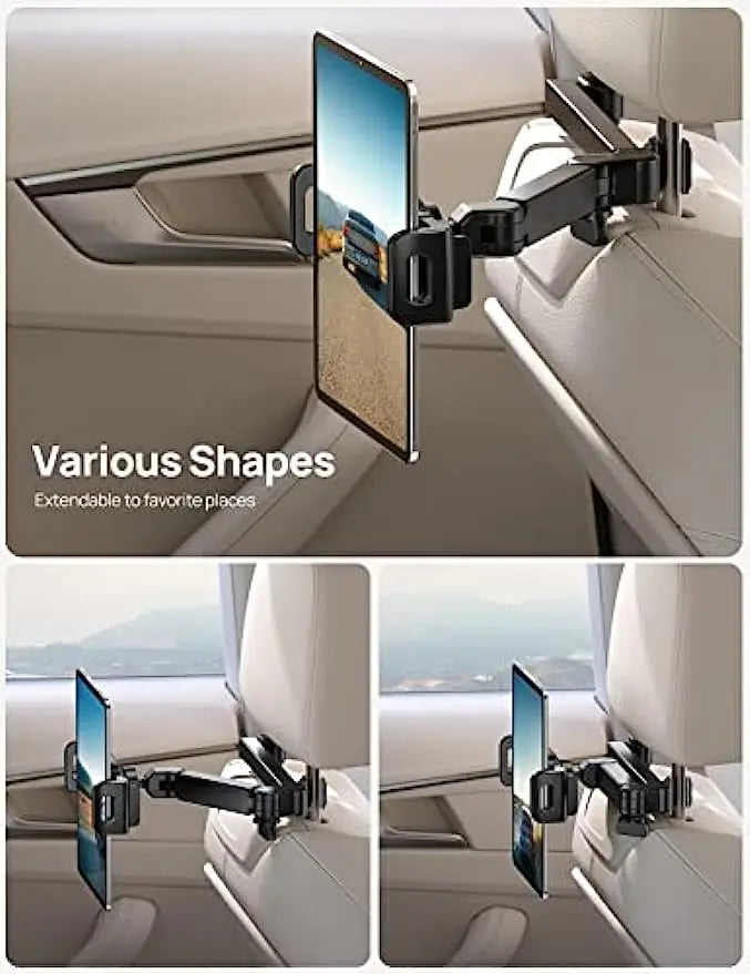 iPad Holder Car Headrest,Stretchable Arm Tablet Mount for Car Backseat,Travel Road Trip Essentials for Kids, for 4.7-11” Device