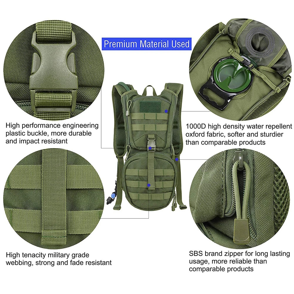 Water Bladder Backpack Tactical Molle Hydration Pack For Cycling Hiking Running Climbing Outdoor Camouflage Water Bag Backpack