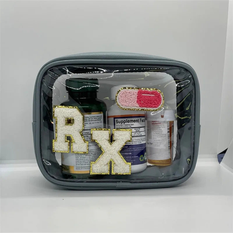 Personalized bag, TSA Approved Toiletry Bag, Travel Makeup Bag, Medicine bag, Snacks, Nail, XL Clear Bag, , Bridal Gift