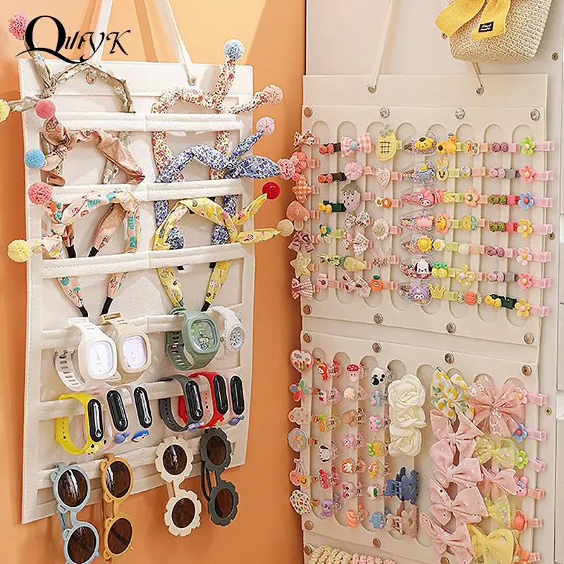 Hair Bows Organizer Wall Hanging Large Capacity Headband Holder Hair Clip Storage Hanger Space Saving Accessory For Girl Room