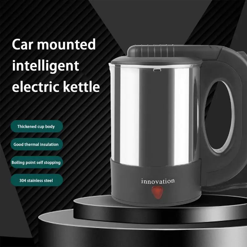 Car Truck Electric Travel Kettle Automotive 500ml Stainless Steel Coffee Mug 12V 24V Fast Water Boiler Cordless Kettle For Auto