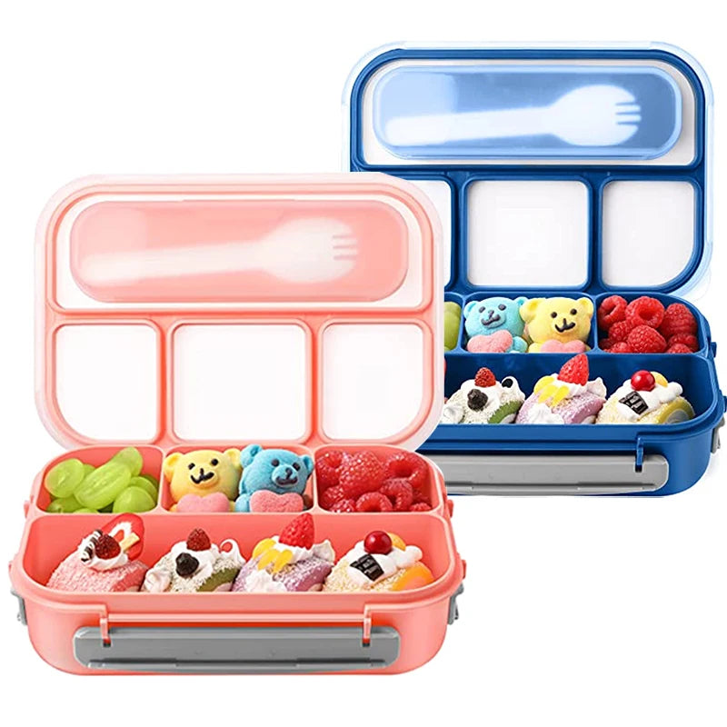 Lunch Box for Kids Leak Proof Cute Bento Snack Box for Adults and Kids with Cutlery Microwave Safe Food Storage Containers