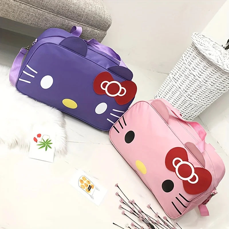 1pcs Sanrio Cute Hello Kitty Travel Bag Waterproof large capacity cartoon duffel bag Women's portable Short trip Bag Sports bag