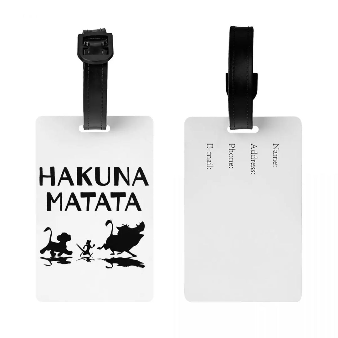 Custom Hakuna Matata Luggage Tag Timon Pumba Suitcase Baggage Privacy Cover ID Label