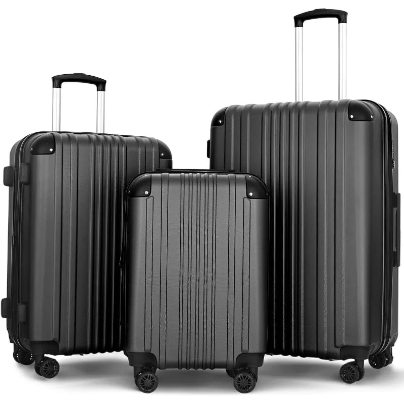 Luggage Sets 3 Pieces Expandable with Spinner Wheels Hard Suitcases Lightweight with Wheels Travel Luggage TSA Approve