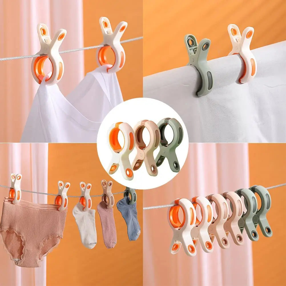 3/1pc Large Beach Towel Clips Plastic Strong Windproof Clothes Pegs Quilt Hanging Clip Reusable Non-slip Fixed Drying Clothespin