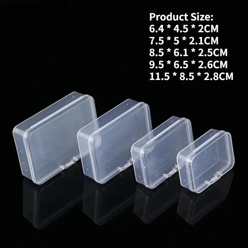 Mini Plastic Rectangular Storage Box Translucent Packing Box Dustproof Durable Strong Jewelry Case Container Home Storage