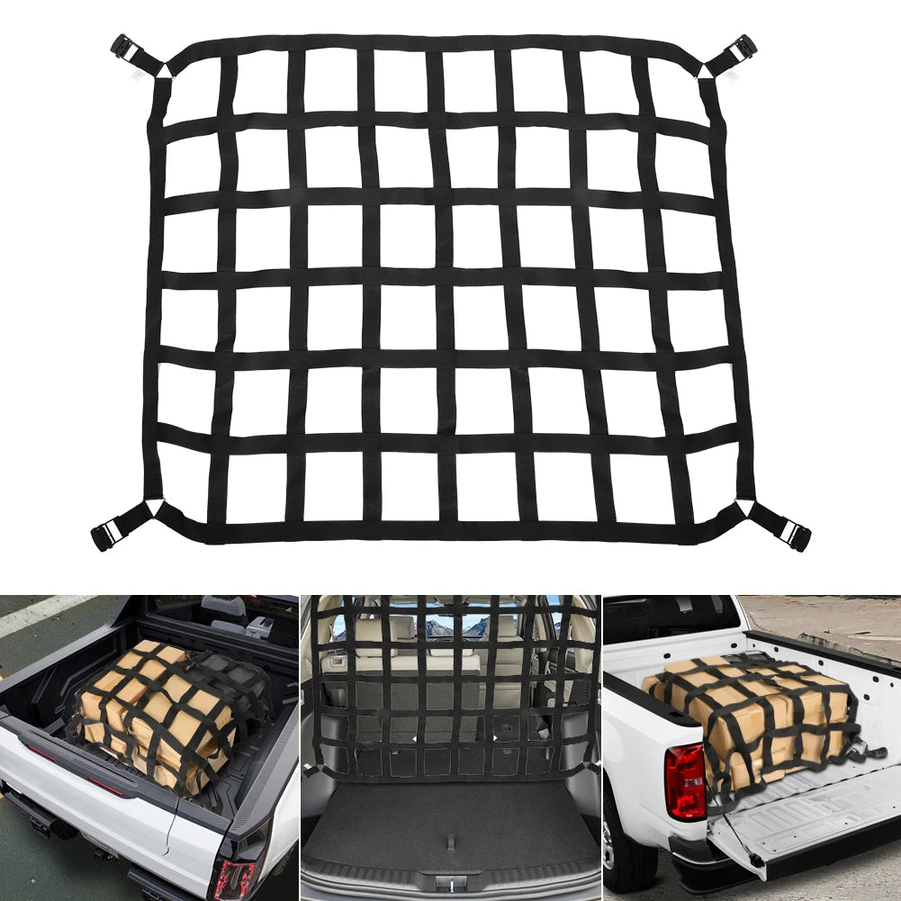 Car Universal Truck Cargo Roof Rack Trailer Net Extend Mesh Cover Rooftop Mesh Luggage Carrier Storage SUV Pickup Accessories