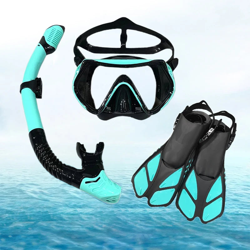 Swimming Flippers Snorkel Diving Mask Set Professional Diving Fins Underwater Mask with Tube Diver Glasses Scuba equipment Adult