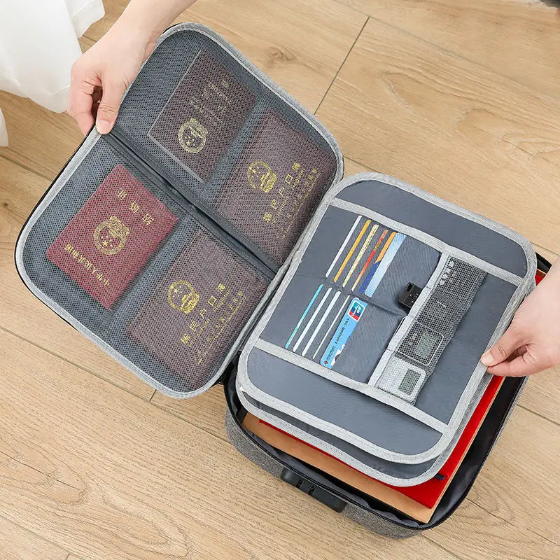 Men's Document Storage Bag Briefcase Tote Bag Credentials Credit Card Wallet Organizer Travel Ticket Package Accessories Supplie